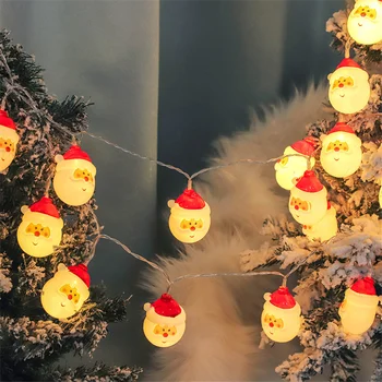 1,5 М 10LED 3 М 20LED Рождественская Елка Струнный Светильник На Батарейках Санта Клаус Снеговик Сказочные Огни для Вечеринки Свадебная Гирлянда Декор