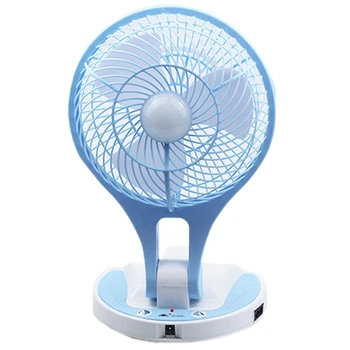 Мини-маленький вентилятор, складной Электрический Вентилятор, Мультяшный Портативный вентилятор, Настольный вентилятор, Портативный Настольный Домашний с базой синего цвета